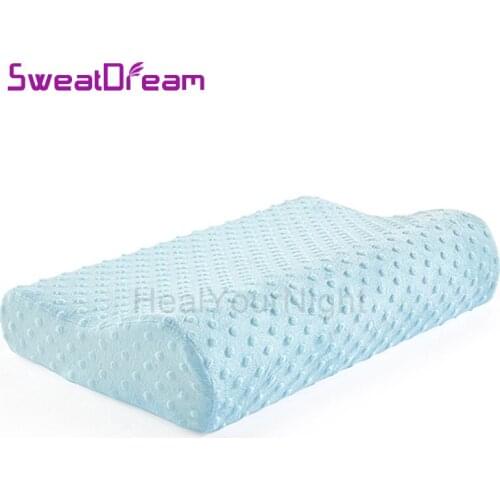 Flannel Bamboo Pillow Memory Foam Pillow for Sleep Orthopedic Pillow Relieves Wave Pillow Neck Protection Slow Rebound 50*30CM