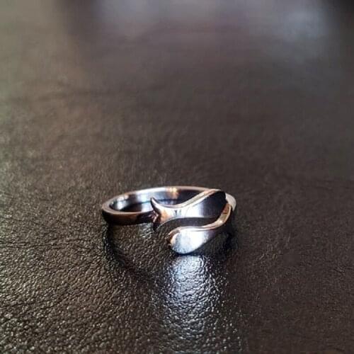 Personality Cute Cartoon Smooth Fish Ring Silver Plated Opening Adjustable Ring Bride Engagement Party Wedding Ring Jewelry