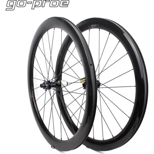 Go-proe 700C Road Disc Carbon Wheels Cyclocross Road Bicycle Carbon Fiber Rim Powerway CX32 6 Bolt Hub For Cycling Wheelset
