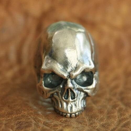 Skull Ring Handmade 925 Sterling Silver Mens Biker Punk Ring TA100 US Size 7~15