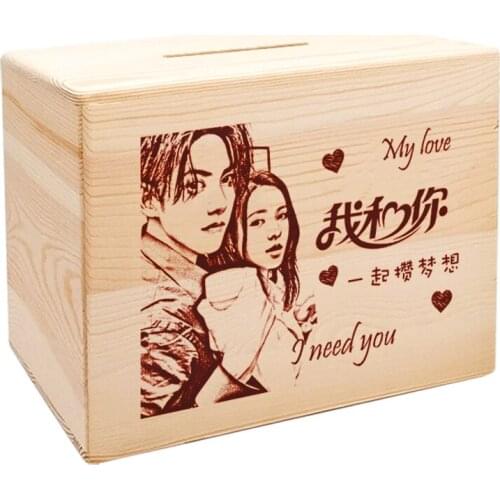 Creative Wooden Money Box Large Fashion Savings Tank Deposit Modern Cube Hucha Gato Roba Monedas House Decoration GG50cq