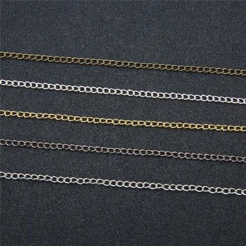 5m/lot Silver/Gold/Bronze/Rhodium Color Iron Metal Necklace Chains Bulk For DIY Jewelry Findings Making Materials Craft Handmade