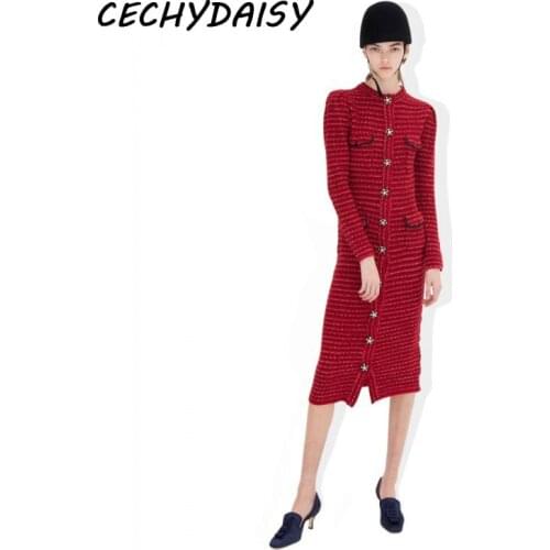 Mini Dress V-Neck Sexy Single Breasted E-Girl Knitted Bodycon Red Dresses For Women Streetwear Clothes Vestido Navidad Robe Pull