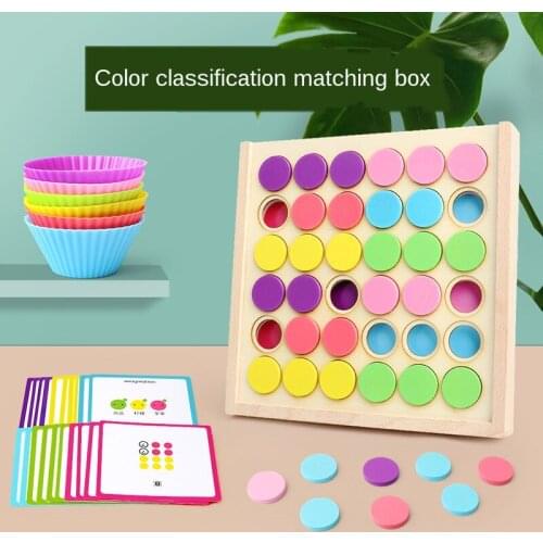 Montessori Wooden Color Circular Plate Sorting Stacking Toy Kit Rainbow Memory Matching Game Educational Toy For Toddler Gifts