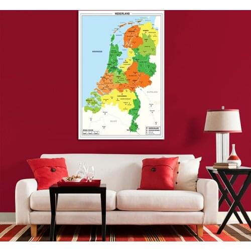 Netherlands Map Dutch Series 100*150cm Non-woven Painting Large Size Wall Poster Office Decor for School Supplies