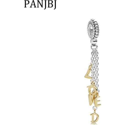 New Original Bead Alloy Love Script Dangle Charm Fit Bracelet Necklace DIY Women Jewelry