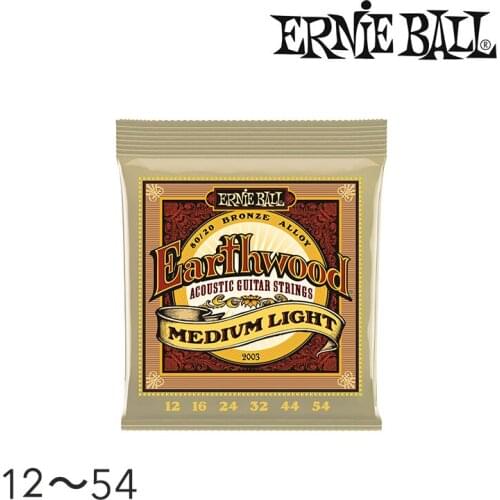 Original Ernie Ball 2003 Earthwood Medium Light Acoustic Guitar Strings Bronze Acoustic Set, .012 - .054