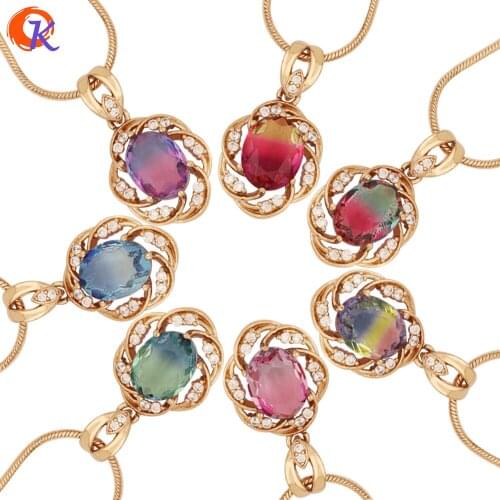 Cordial Design CZ Charms Necklaces/Fashion Jewelry/Genuine Gold Plating/Chain Necklace/Hand Made/DIY Crystal Pendant Necklace