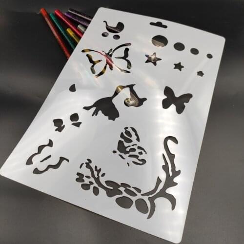 26x17.8cm bowknot scrapbook stencils spray plastic mold shield DIY cake hollow Embellishment printing lace ruler Easter