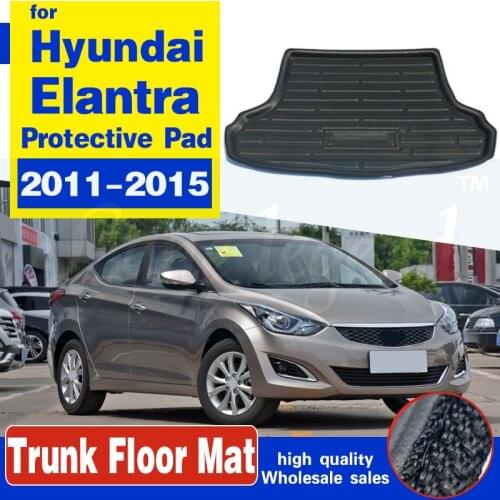 For Hyundai Elantra MD 2011-2015 Tray Boot Liner Cargo Rear Trunk Cargo Mat Floor Carpet Mud Kick Protector Waterproof 2013 14