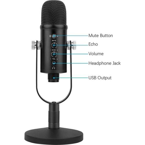 USB Microphone Professional Studio Condenser Microphones For PC Computer Laptop Recording Singing Gaming Streaming Mic