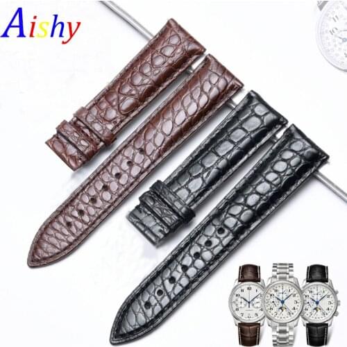 Crocodile Genuine Leather Strap no buckle Red Brown white Bracelet 20mm 22mm Animal Skin Straps without buckle