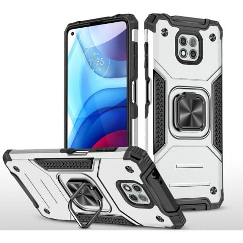 Luxury Metal Ring Back Case for Motorola Moto G Power 2021 Bumper Cover Magnet Car Phone Holder Funda Motorola G Power Case Capa