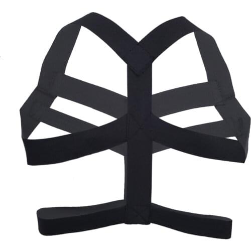 Sexy Mens Harness Lingerie Nylon Body Chest Costume Shoulder Belt Elastic Halter Neck Straps Erotic Hollow Out Nightclub Costume