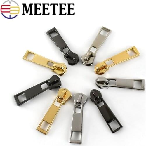 10pcs Meetee Zipper Slider for No5 Resin/Metal/Nylon Zippers Down Jacket Pocket Zips Head Bag Repair Kits DIY Sewing Accessories