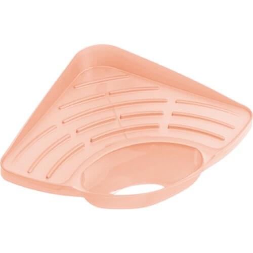 Kitchen Bathroom Triangle Sink Storage Racks Pink for Sponge Soap Reusable