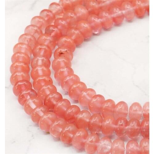 5X8mm Pink Abacus Watermelon Tourmaline Quartz Jaspers Loose Beads DIY Natural Stone Women Girl Hand Made Jewelry Making Design