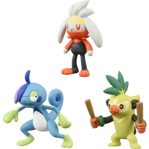 TAKARA TOMY New ! Sword and Shield Raboot Thwackey Drizzile Action Figure Model Toys Pokemones Figure Toys Gifts for Children