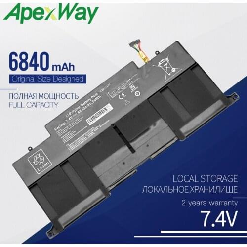 Apexway 50Wh 7.4V C22-UX31 Laptop Battery for ASUS Zenbook UX31 UX31A UX31E UX31E-DH72 C22-UX31 C23-UX31 Ultrabook Series