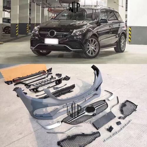 W166 GLE 320 400 GLE63 AMG style Car body kit PP Unpainted front bumper rear bumper for Mercedes Benz W166 GLE 400 GLE63 AMG