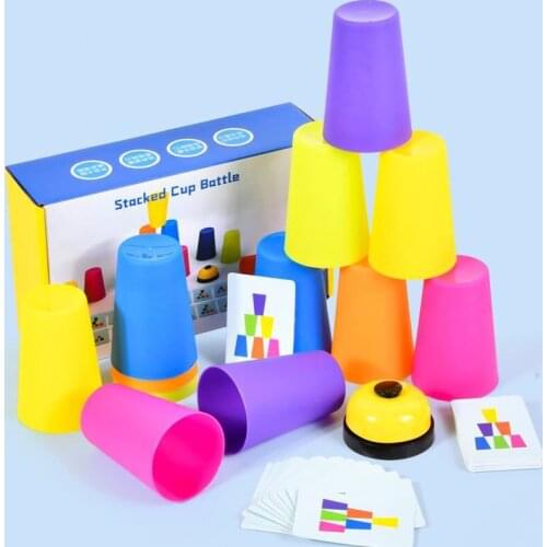 Funny Stacking Cup Logical Thinking Training Toy Stacking Ring Tower Montessori Stacked Cup Battle Toy For Preschool Children