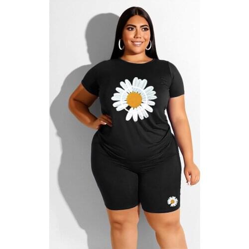 HAOOHU Womens Home Clothing 2021 Autumn Urban Casual Commute Two-Piece Sets Solid Print Floral Leisure Sports Suit Little Daisy