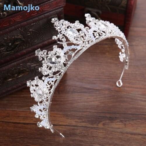 Mamojko Luxury Crystal Queen Wedding Crown For Women Charm Hair Accessory Fasshion Rhinestone Beads Bridal Tiara Gifts