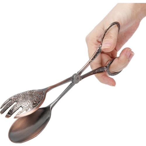 1 Pcs Vintage Style Food Clip Kitchen Utensils Zinc Alloy Multifunctional Clamp Non-Slip Exquisite Cooking Pan Baking Food Clip