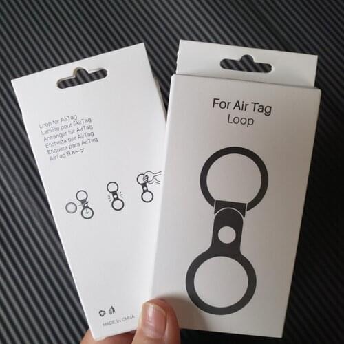 100/2000pcs / Lot Custom Packaging for Airtag Leather Case Anti-Loss Tracking Locator Cover Packing Paper Box KJ-802