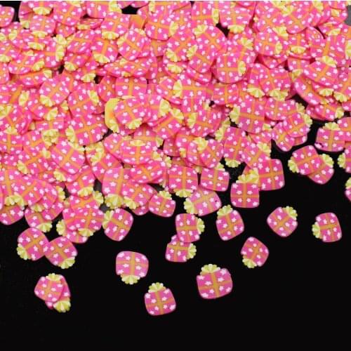 100g/Lot Gift Box Slices Polymer Clay Present Package Soft Pottery for Christmas Decoration DIY Crafts Accessories