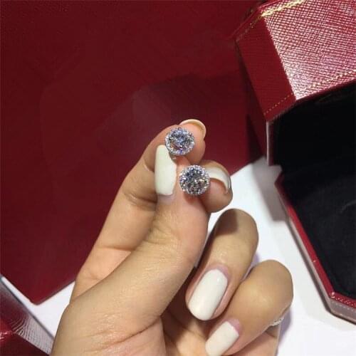 2020 Fashion Jewelry 925 Sterling Silver Earrings for Women Exquisite Small Zircon Stud Earrings Wedding Band Korean Jewelry