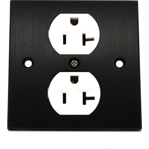 Audio Hifi US AC Power Socket, Power Duplex Receptacle Copper Aluminum alloy Outlet Panel, HIFI US Power Socket Outlet Wall