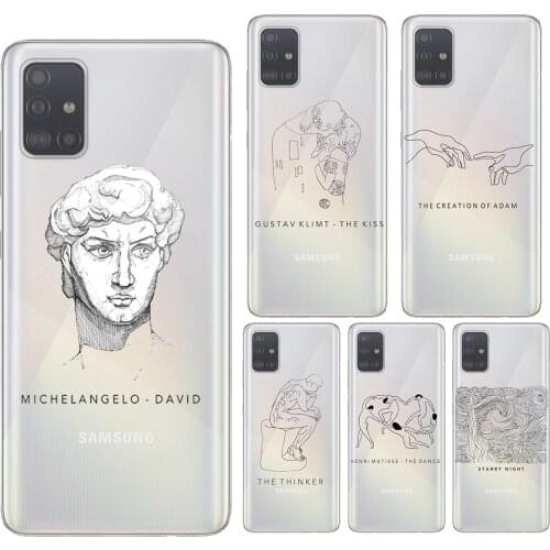 Van Gogh Art Cool Black Line Phone Case for Samsung Galaxy A21S A32 A41 A52 A72 A71 A70 4G/5G S10 S20 S21 Plus Ultra Soft Cover