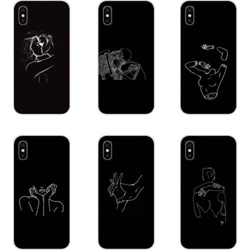 Abstract Line Face art dark Accessories Phone Shell Covers For Xiaomi Redmi Note 3 4 5 6 7 8 Pro Mi Max Mix 2 3 2S Pocophone F1