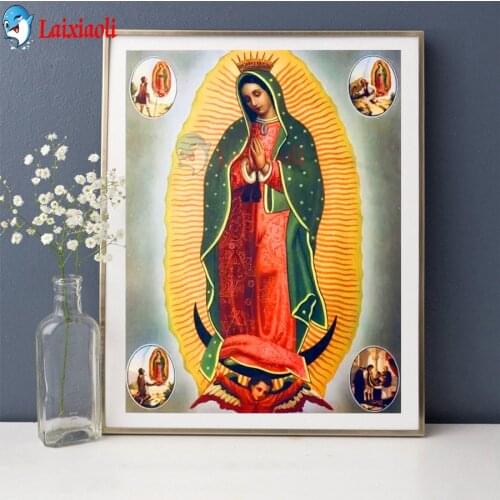 Virgin mary 5D DIY diamond painting Mexico Guadalupe full square/round diamond embroidery cross stitch rhinestone crystal mosaic