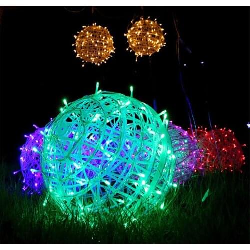 Outdoor Garden 20cm 30cm Led Takraw Lamp Waterproof Hanging Tree Garland Fairy Light Holiday Christmas Decoration Home Decor
