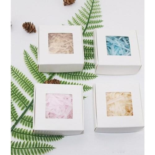 10pcs Kraft Paper Chocolate Candy Box Jewelry Gift Box Transparent PVC Window Soap Box Wedding Baby Shower Gift Packaging Box