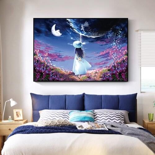 Beautiful romantic girl illustration Patterns Printed Fabric Chinese Cross Stitch Kits Embroidery Needlework Sets Cross-Stitch