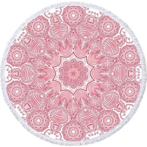 Mandala Round Beach Towel With Tassel Yoga Mat Blanket Bedspread Tapestry 450g Microfiber Absorbent 150cm 2019 Style