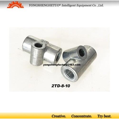 M8*1+M10*1 female thread hose connector tube joint 2TD-8-10L for lubrication pipeline