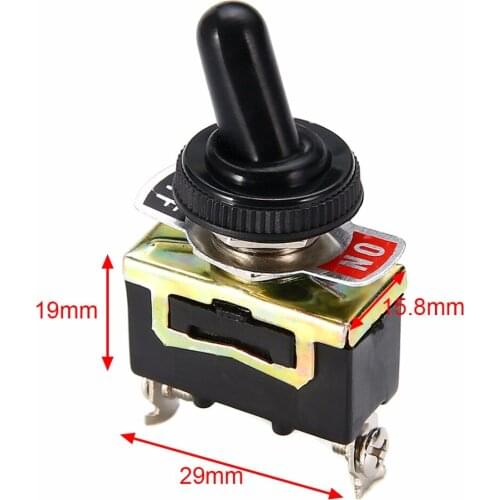 Miniature On Off Small SPST Toggle Switch Heavy Duty with Waterproof Cover 12V 6 A/250 VAC 10 A/125VAC
