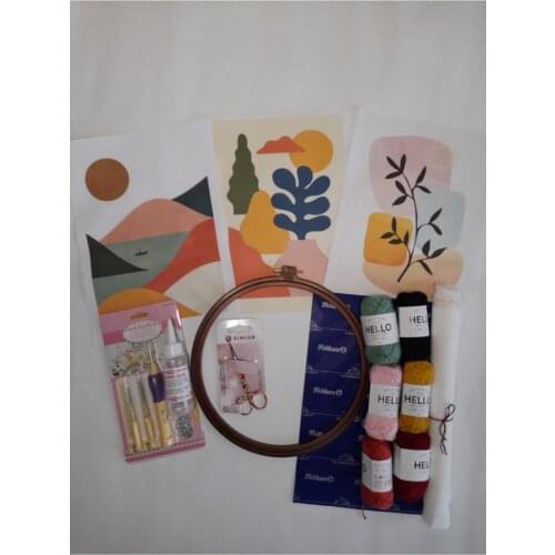 Punch set template embroidery scissors amigurumi cotton rope pulley set hobby workshop material diy 13 piece set