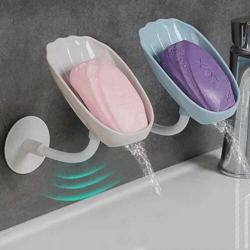 New Leaf Shape Soap Box Drain Soap Holder Box Bathroom Accessories Toilet Laundry Soap Box Bathroom Supplies Tray Gadgets