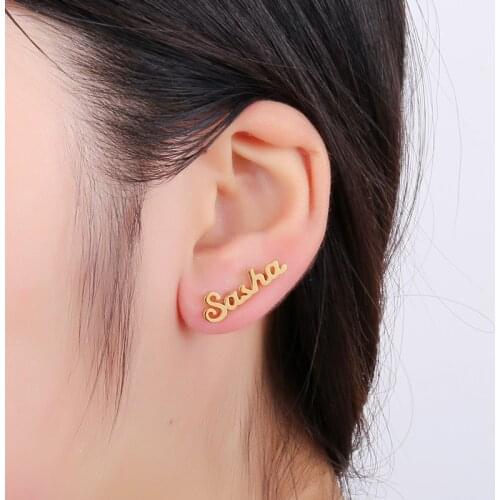 Personalized Custom Name Necklace For Women Men Handmade Steel Cursive Font Bracelet Earring Chain Letter Pendant Jewelry Gifts