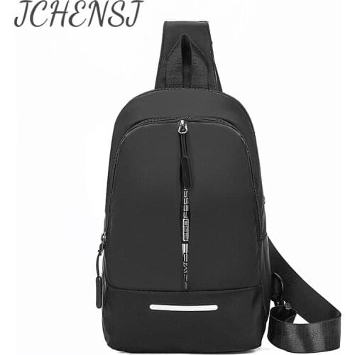 JCHENSJ Oxford Waterproof Male Shoulder Bag Large Capacity Mens Shoulder Bag Headphone Hole Cross Body Bags For Men