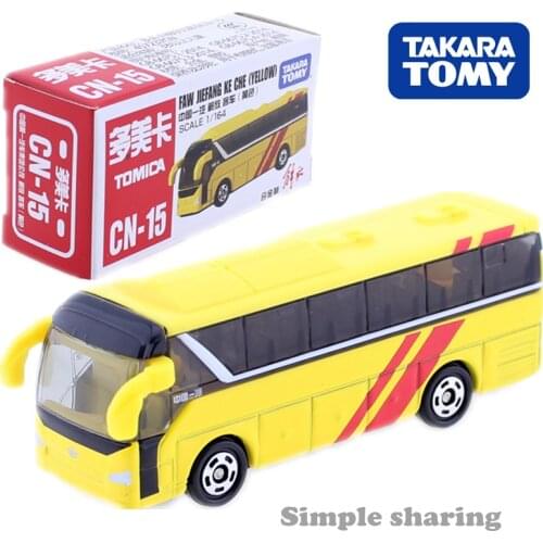 Taraka Tomy Tomica CN-15 FAW JIEFANG KE CHE Bus Model Kit 1/164 Diecast Car Pop Baby Toys Magic Funny Miniature Kids Bauble