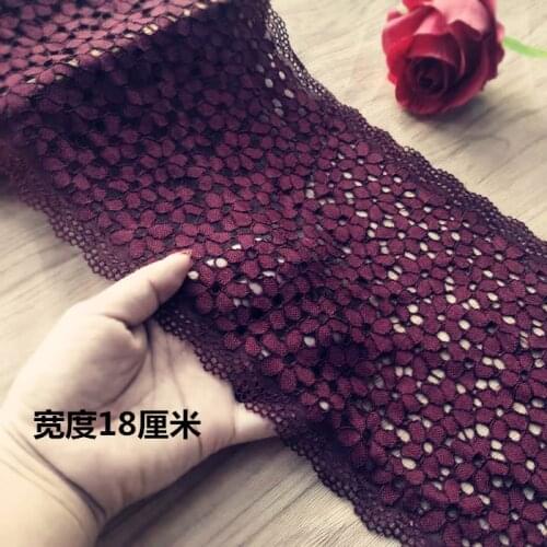 Dark purlish red Stretch Elastic Lace Edge Trim Sewing Supplies Handmade Crafts Nylon Ribbon DIY Fabric Woman Skirt lengthen