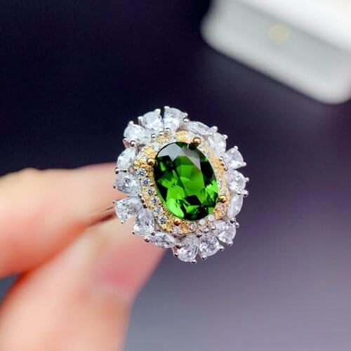 QTT Vintage Female Green Zircon Stone Ring Luxury Engagement Ring Oval Crystal Wedding Rings For Women Jewelry