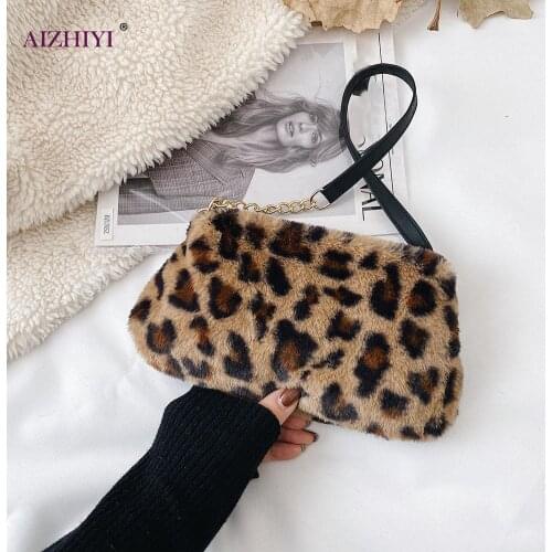 Vintage Women Handbags Shoulder Bags Fashionable Milk Cow Pattern Bags Ladies Underarm Bags Plush Cute 2020 Bags