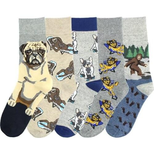 Japanese Harajuku Kawaii Animals Funny Socks Women with Bugs Lions and Dogs Unisex Calcetines Mujer Meias 121603